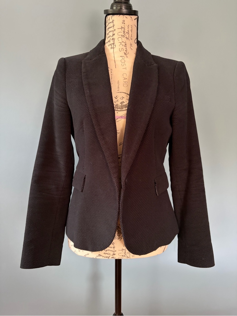 Zara Textured Black Tailored Blazer
